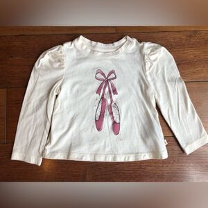 Gap Puff Sleeve Long Sleeve Ballet Slippers Size 2T Shirt